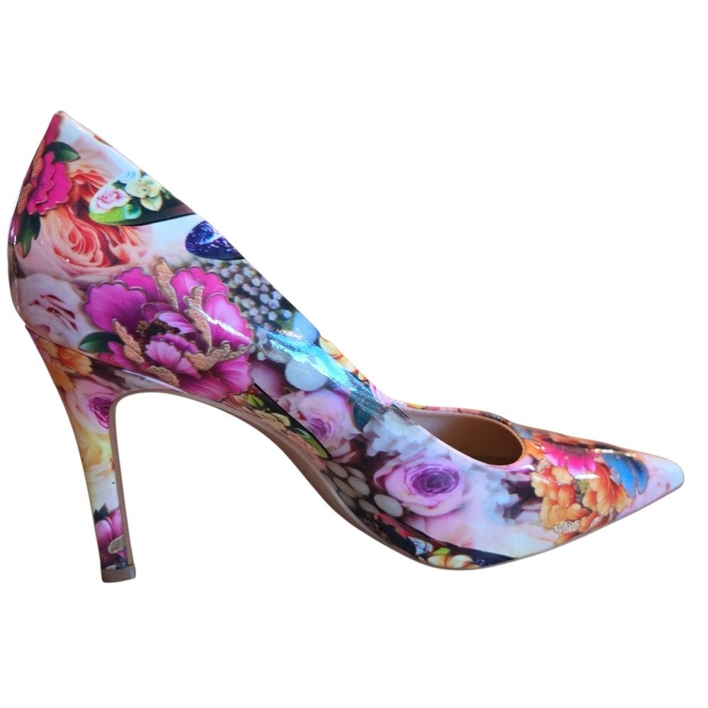 Patent Floral Pointed Toe Pump Stiletto Heels Fairy Cottagecore Barbie Y2K EU 39